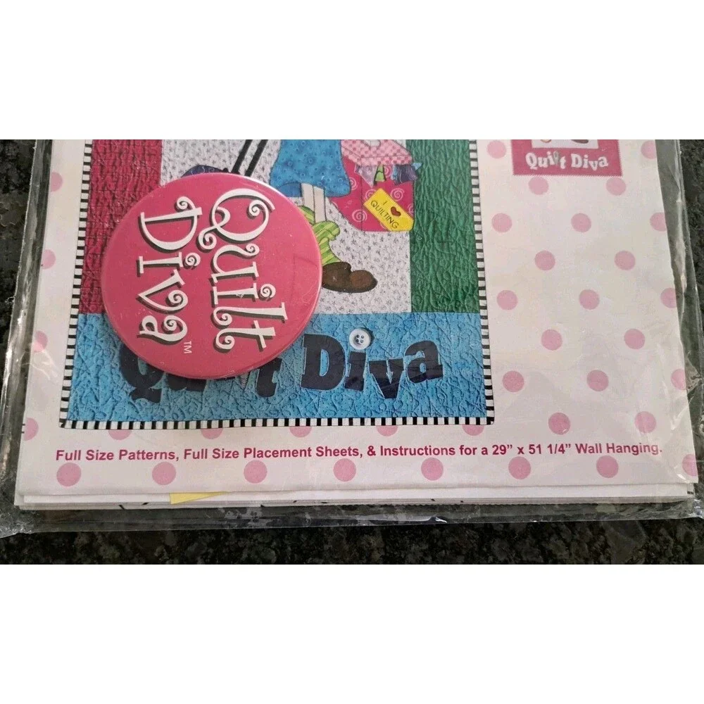 VTG 2004 Quilt Diva Quilted Wall Hanging Pattern Amy Bradley Designs 29”x51.25